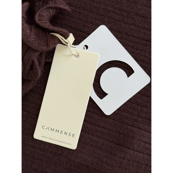 Commense Knit Maxi Sweater Dress XL Brown Burgundy Ruffle Ribbed - Picture 5 of 10